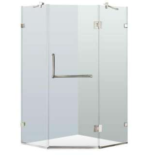 38 in. x 73 in. Frameless Neo Angle Shower Enclosure in Brushed Nickel 
