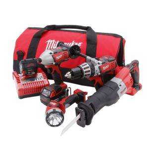 Milwaukee M18 Red Lithium 18 Volt 4 Tool Combo Kit 2692 24 at The Home 