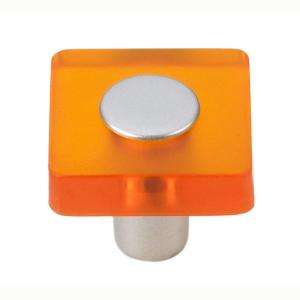 Siro Designs 30mm Decco Orange and Matte Aluminum Square Knob HD 106 