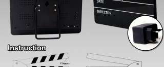 Movie Film Slate Clapper board Digital Alarm Desk Wall Calendar Clock 