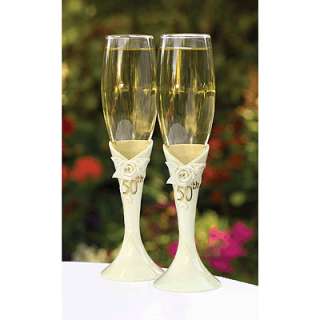 50th Pearl Rose Anniversary Flutes