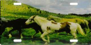 WILD HORSES RUNNING METAL LICENSE PLATE  