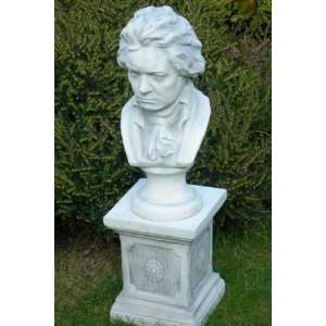 Skulptur Büste Ludwig van Beethoven auf klassischer Säule H 69 cm 