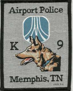 Memphis Airport   K 9 Unit, Tennessee shoulder police patch (fire 