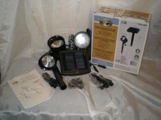Hampton Bay 3 Light LED Spotlight Kit w Remote Solar Panel Blck SKU 