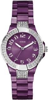 forget about blending in with this glam watch by guess purple 