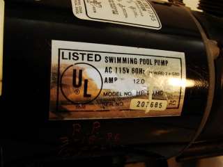 1HP Emerson pool pump hp 1.0,HC high rpm 2 1/4 inground 115v electric 