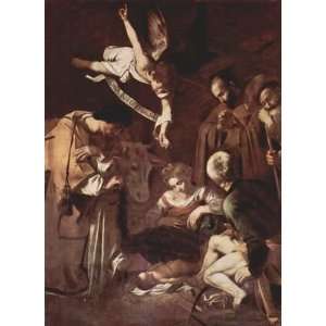 Kunstdruck Michelangelo Caravaggio Geburt Christi mit Hl. Lorenz und 