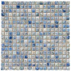   Blue Porcelain Mesh Mounted Mosaic Tile FCP96RNP 