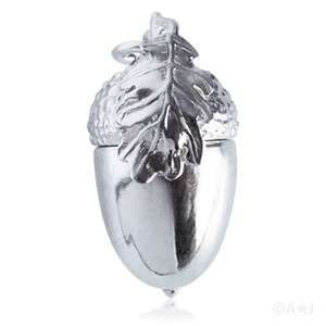   opens to SQUIRREL Sterling Silver Charm Pendant OAK LEAF TREE  