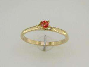 Orange Sapphire Solitaire Ring 14 kt Yellow Gold  