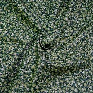   Cotton Fabric, Packed Silver Tinged Green Leaves, Per 1/2 Yd  
