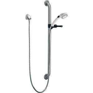 Delta Single Handle Personal Hand Held Shower in Chrome with Grab Bar 