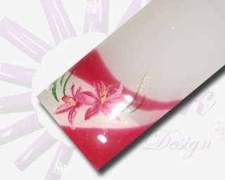 Nail Art Tattoo Wasser Aufkleber Nr 1 Lilien in Pink  