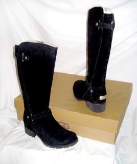   SUEDE Sz 9.5 ~ Stylish FUR LINED RIDING BOOTS ~ BRAND NEW  