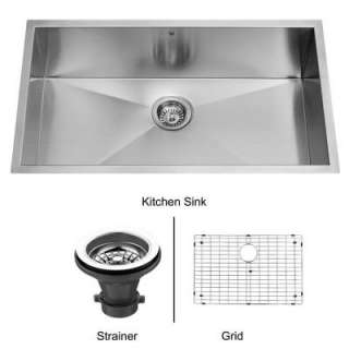 30 in. x 17 in. Single Bowl Undermount Stainless Steel Kitchen Sink 