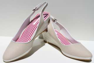 Paprika Platform Wedge Canvas Beige Sandals Womens Shoes (Retail $50 