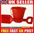 A019 5/12.5 cm SMALL RED BUCKET AND 9 SPADE PMS sandpit and beach 