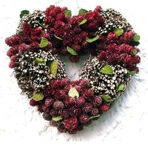 Türkranz Herz mit roten Rosen 24 x 24 cm  Küche 