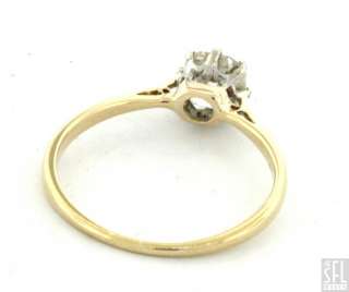 EGL CERTIFIED PLATINUM/18K GOLD .93CT DIAMOND SOLITAIRE WEDDING RING 
