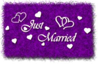 Just Married Hochzeit Aufkleber Set Sticker Schriftzug  
