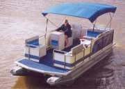 good size pontoon to make from these floats is   Deck size 2300mm 