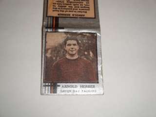   MATCHBOOK SILVER COVER ARNOLD ARNIE HERBER 39P GREEN BAY PACKERS