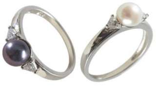 Damen Perlen Ring aus Sterling Silber 925 Gr. 54 grau oder 56 wei in 
