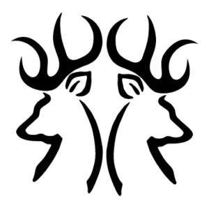 Set of 2 Deer Head Decals / Stickers Many Colors  