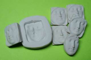 ART DOLL FACE small #1~ CNS polymer clay mold beading  