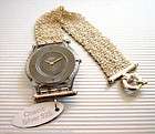   (GREY) Elegant Swatch SKIN w Real SILVER Bracelet NIB RARE