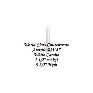  Artistic RW 87 White Candle 1 1/8 socket x 9 3/8 tall 
