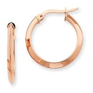   Designer Jewelry Gift 14K Rose 2.5Mm Knife Edge Hoop Earrings Jewelry