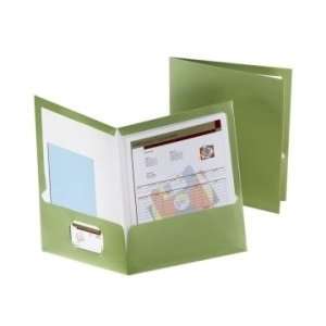  Esselte Metallic Two Pocket Folder   Green   ESS5049560 