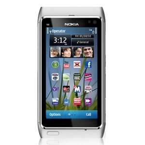 Nokia N8   16 GB   Silver white Unlocked Smartphone 6438158179851 