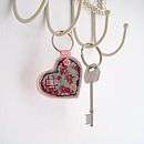 fabric heart key ring by honeypips  