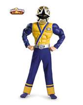 Boys Power Ranger Costumes   Child Classic Muscle Gold Power Ranger 