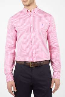 Polo Ralph Lauren  Pink Line Stripe Poplin Slim Fit Shirt by Polo 