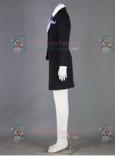 Black and Purple Airline Stewardess Uniform Cosplay Costume