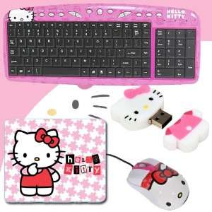  Kitty USB Optical Mouse #81309 + Hello Kitty 2 GB USB Flash Drive 