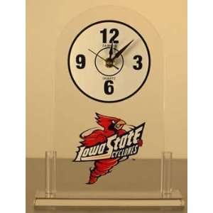 Iowa State Cyclones Clear Desk Clock NCAA College Athletics Fan Shop 