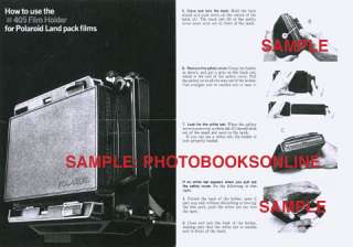 polaroid 405 film holder instruction manual reprint english 15 pages 