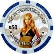 Sexy Bikini Girls Laser poker chip roll of 50  Blk $100  