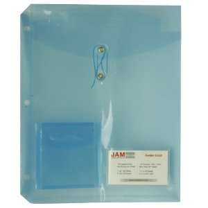  Blue Button and String 3 Hole Punch Binder Envelopes with 
