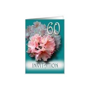 60th Birthday Celebration Invitation   pink rhododendron 