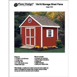  10 x 10 Gable Storage Shed Project Plans  Design #21010 