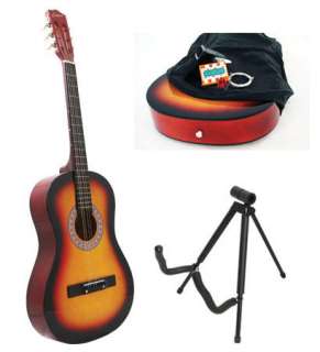 NEW Crescent SUNBURST Acoustic Guitar+STAND+Accessories  