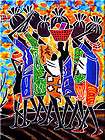 ELAINE DUNGHILL AFRICAN AMERICAN ETHNIC ART PAINTING  