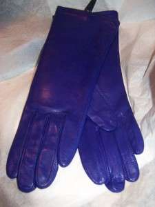 Fownes Silk Lined Purple Leather Gloves,Large  