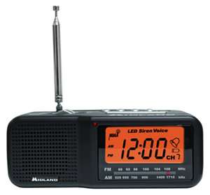  Midland WR11 AM/FM Clock Radio with NOAA All Hazard 